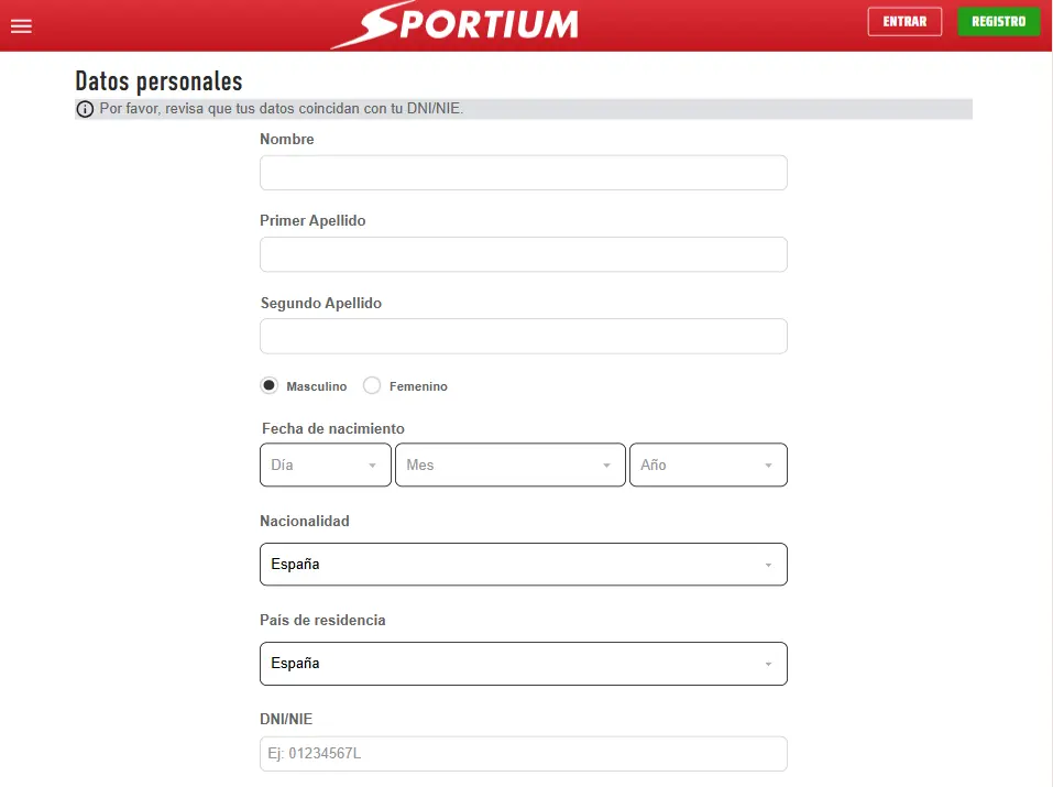 registrarse sportium